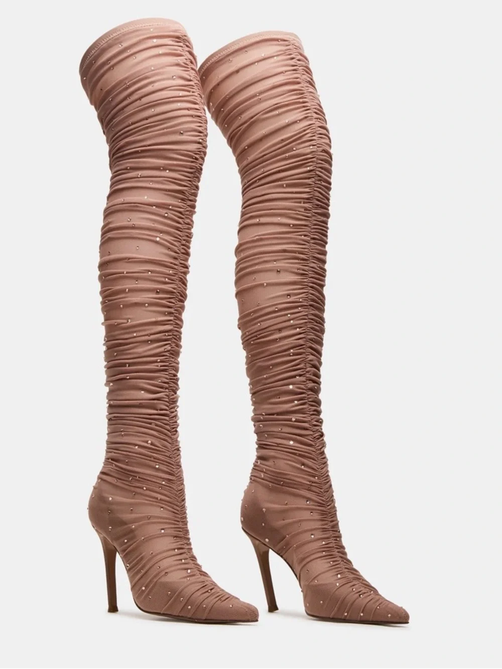 NEW Steve Madden Rashida Blush Mesh over the knee boots.